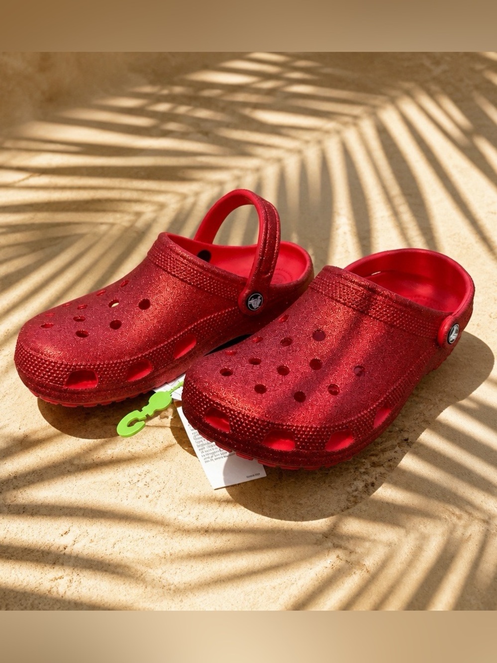 CROCS Women’s Glitter Clogs - Red